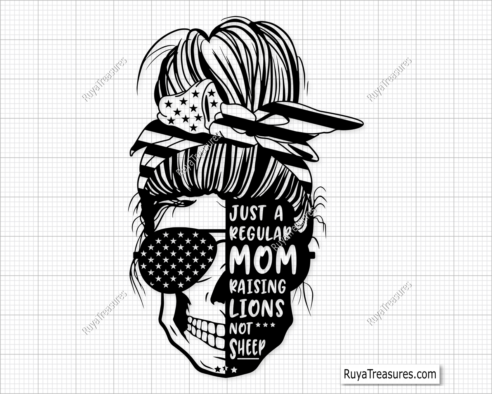 Messy Bun Just A Regular Mom svg