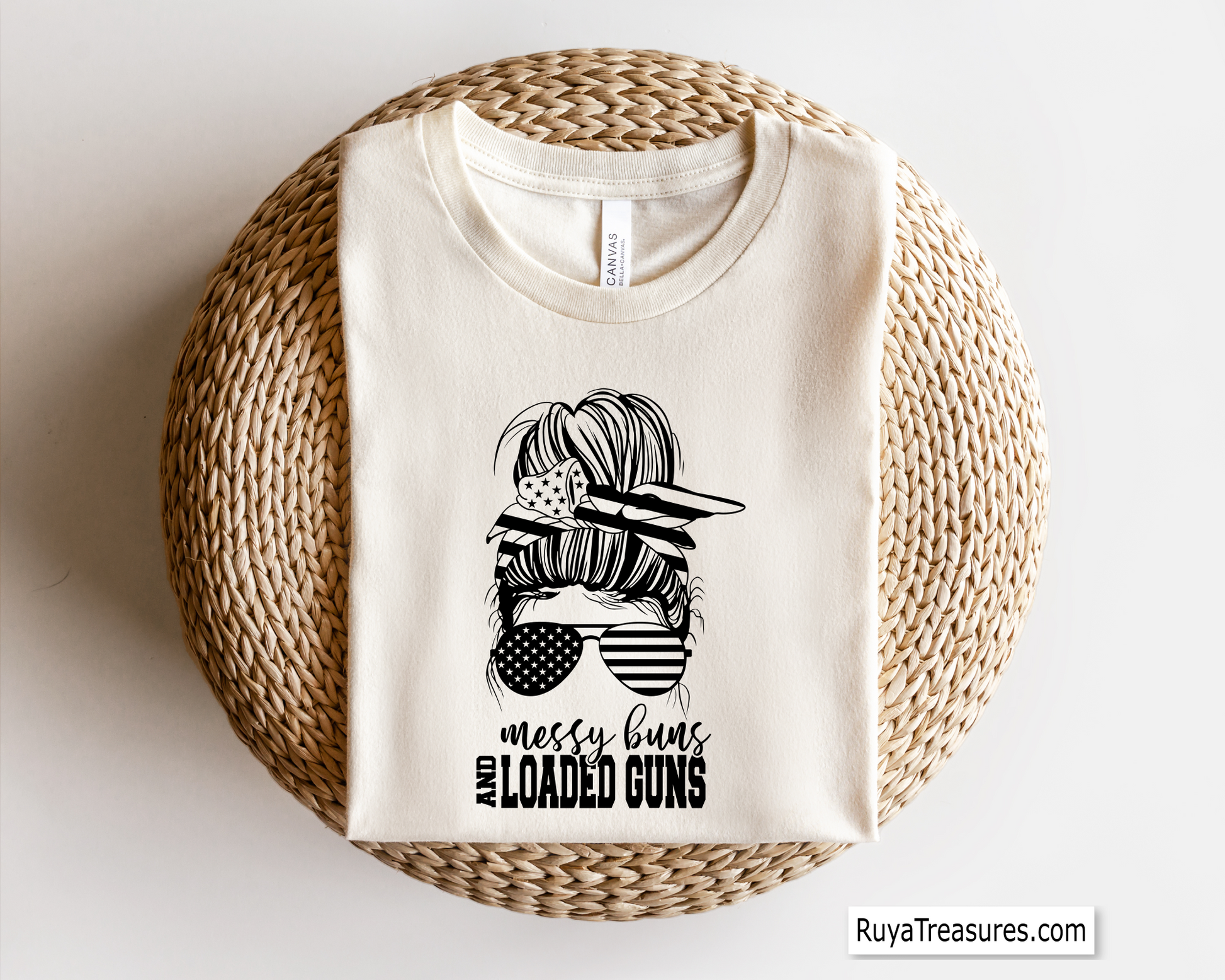 messy bun loaded guns svg