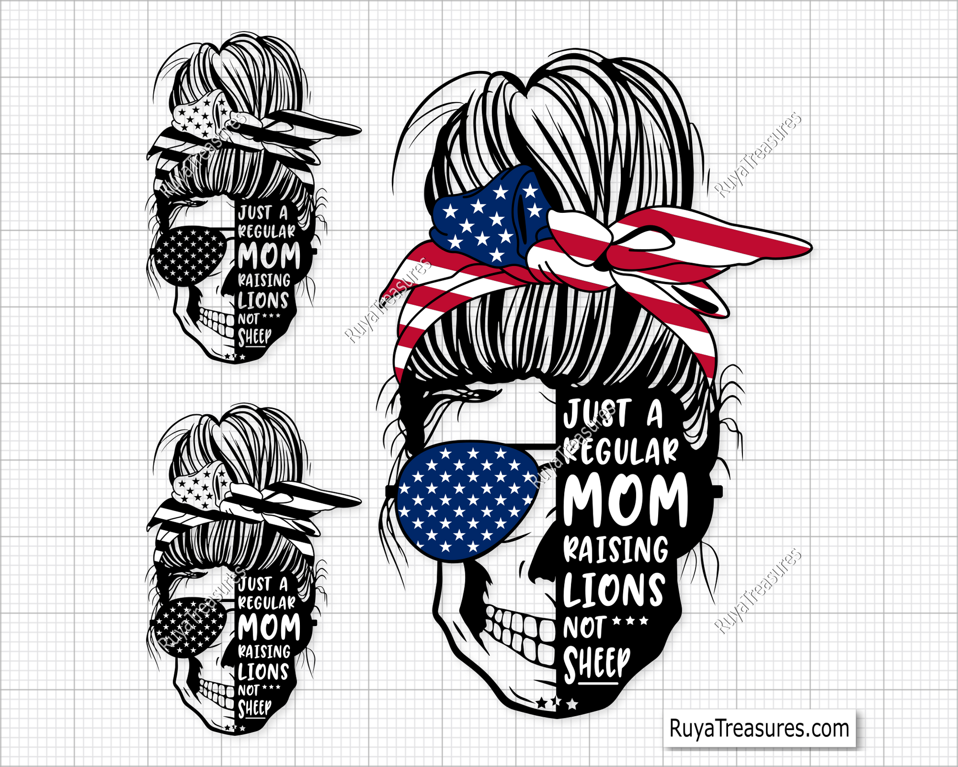 Messy Bun Just A Regular Mom svg