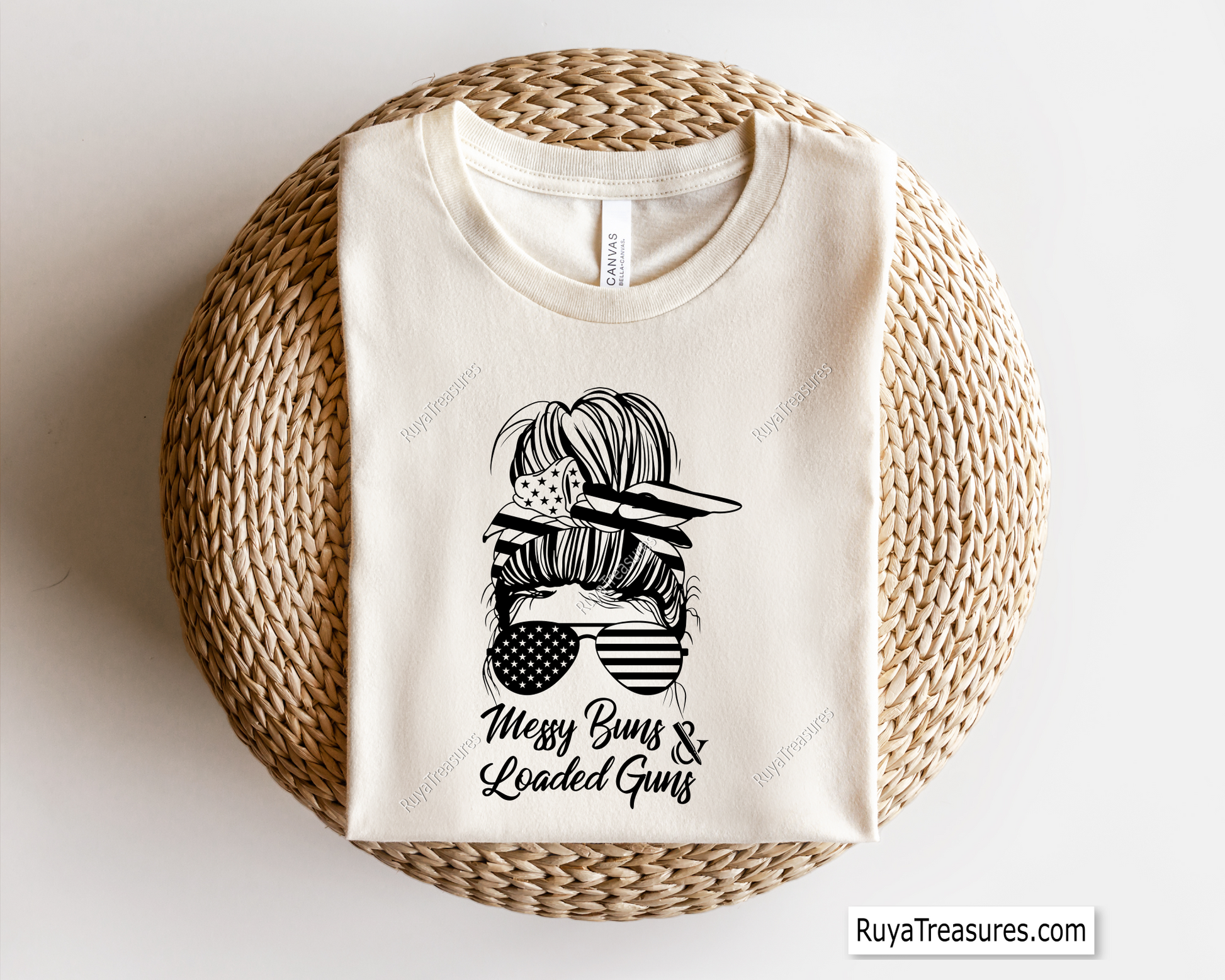 messy bun loaded guns svg