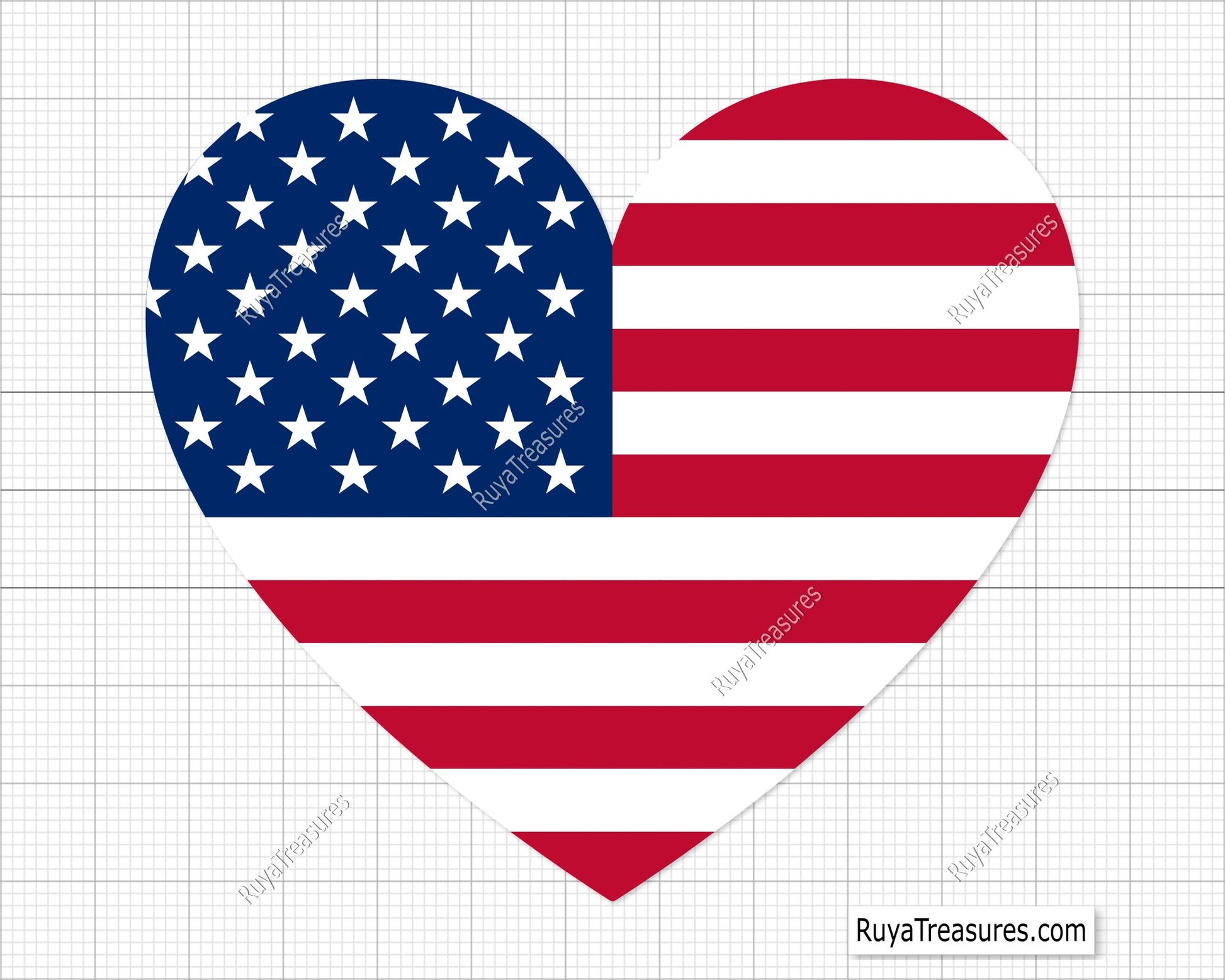 American Heart Flag Svg