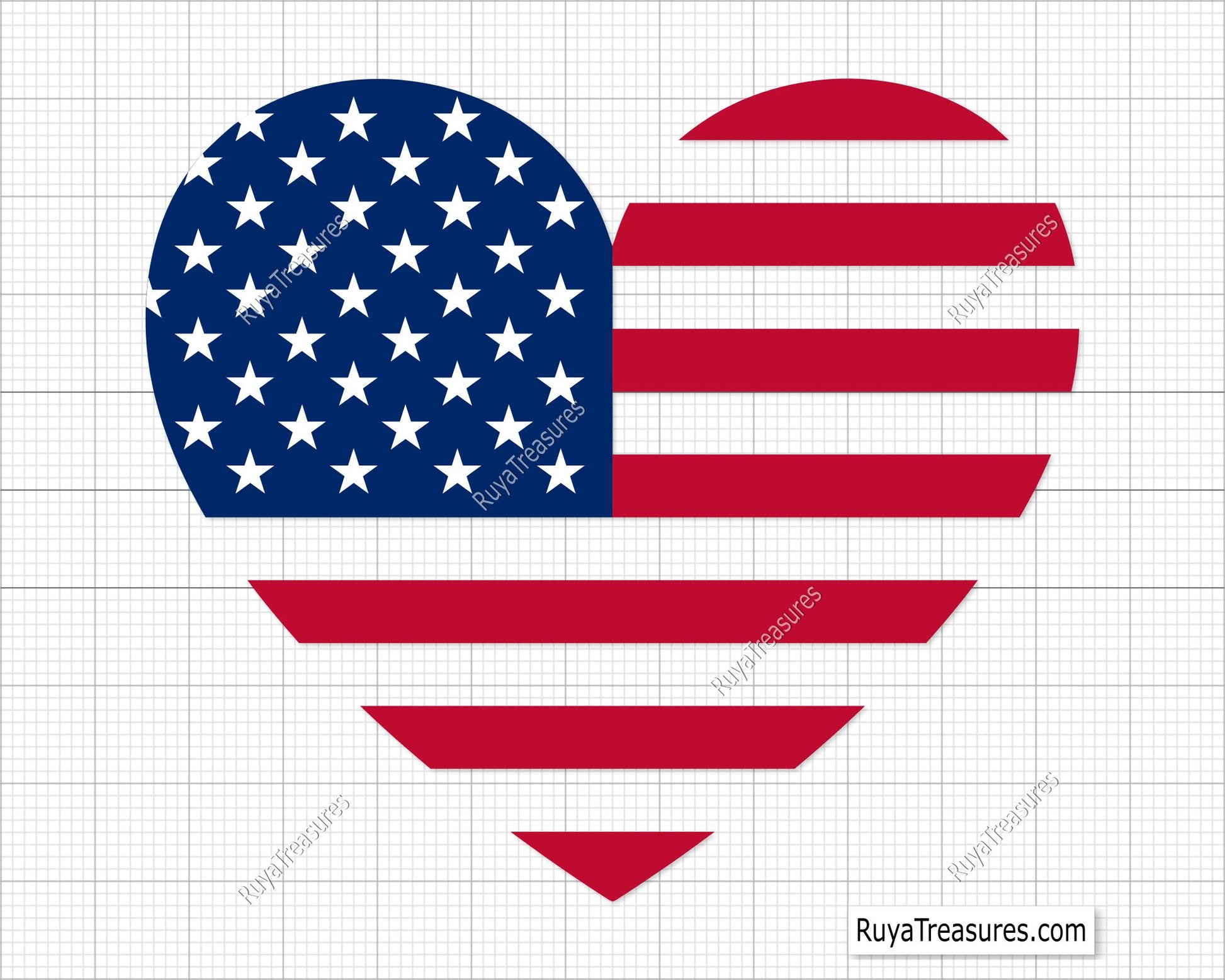 American Heart Flag Svg