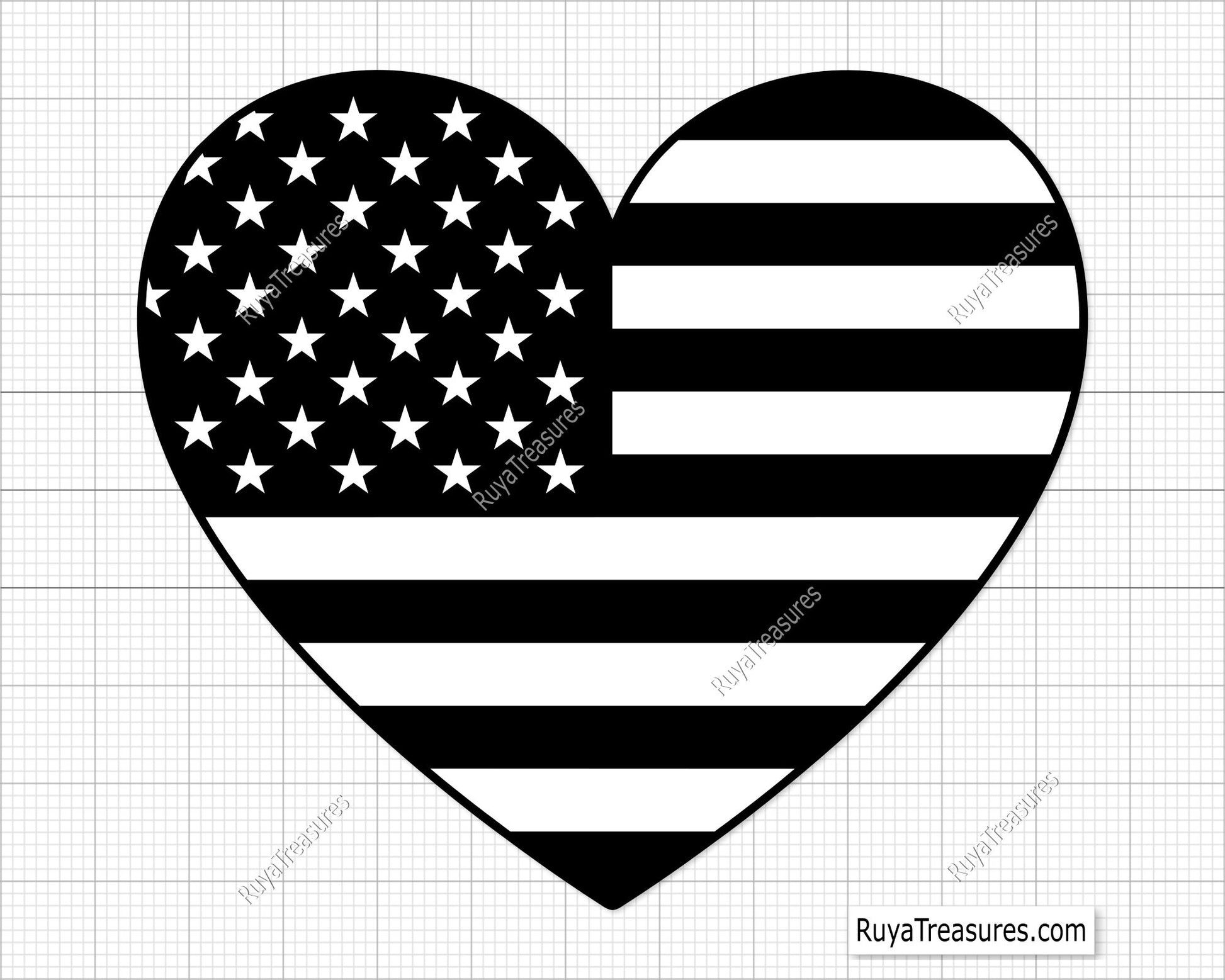 American Heart Flag Svg