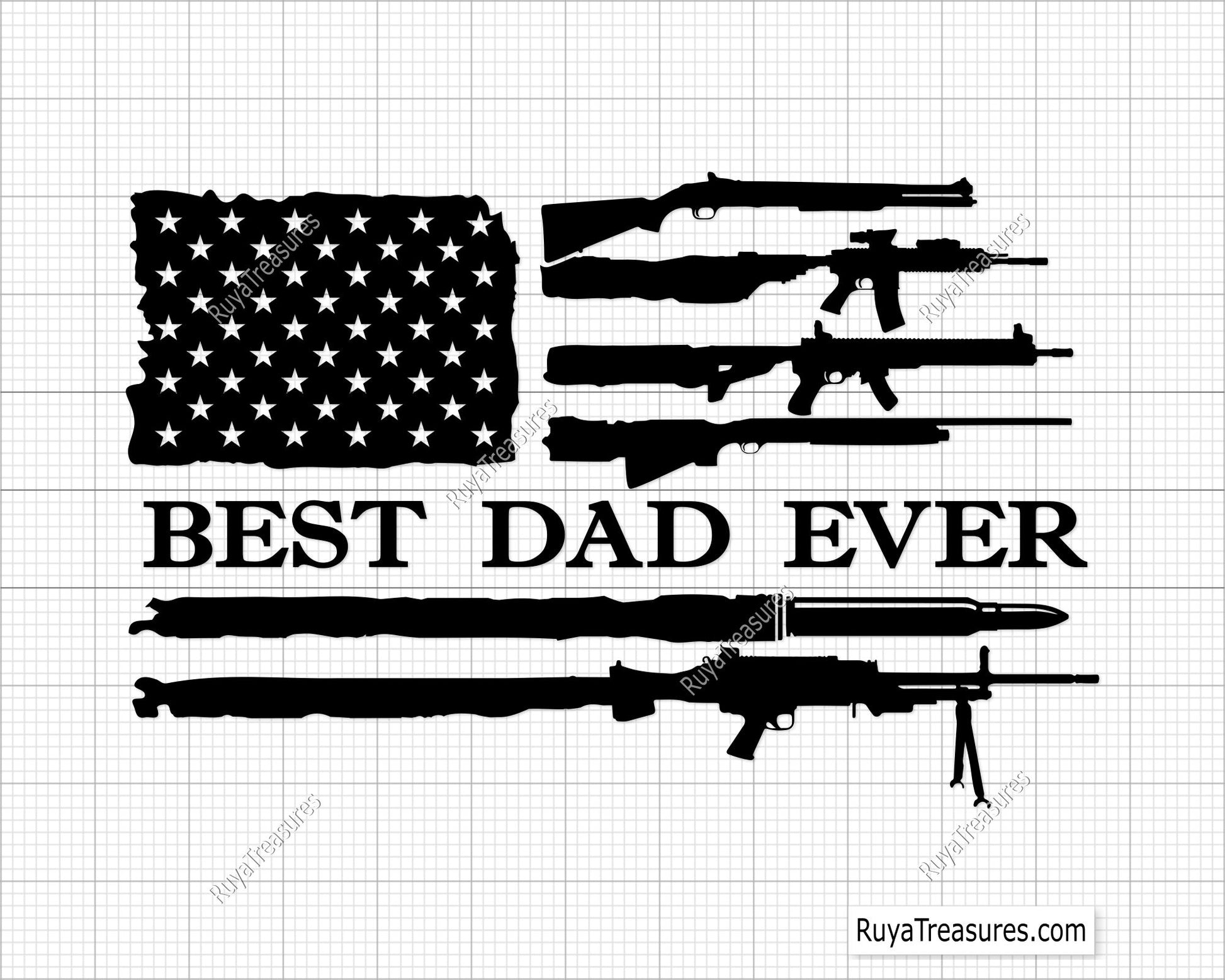 Best Dad Ever Flag Svg