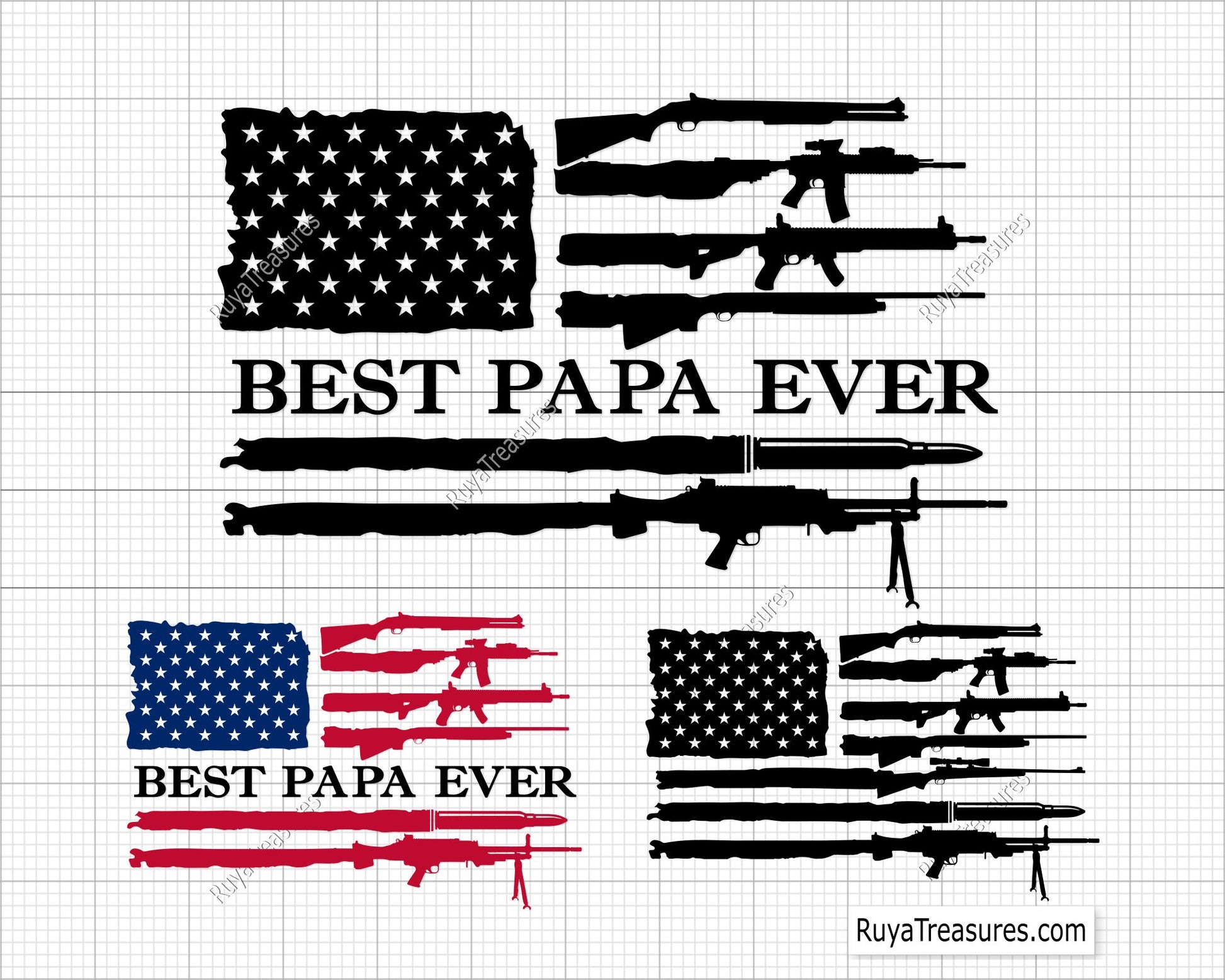 Best Papa Ever Flag Svg
