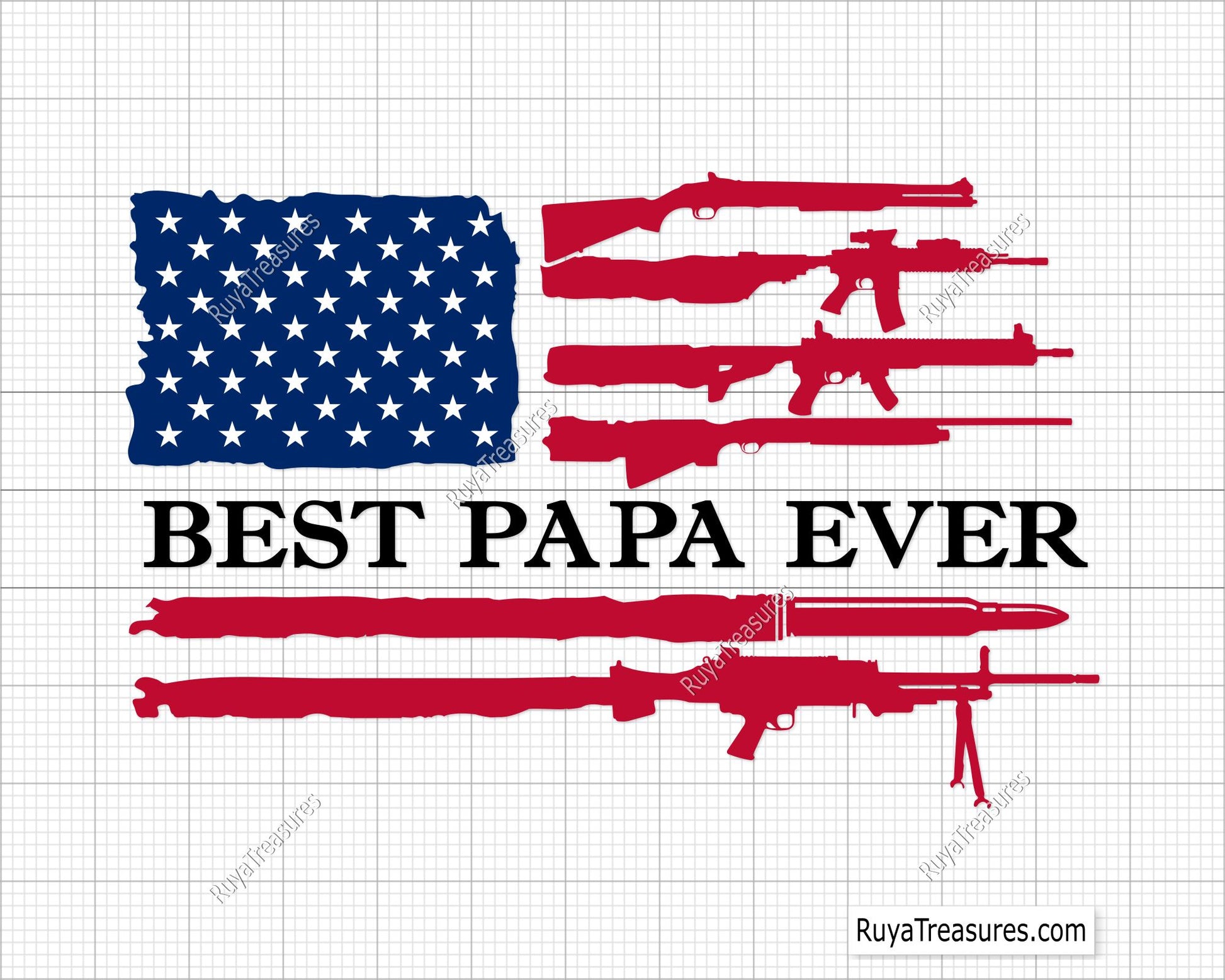 Best Papa Ever Flag Svg