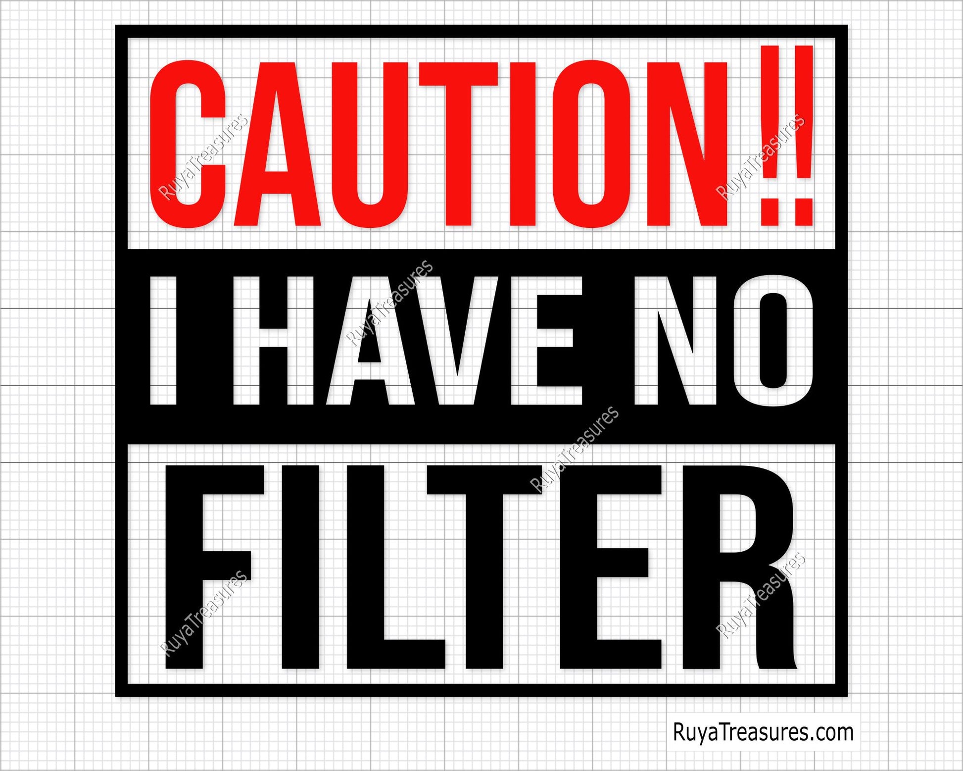Caution I Have No Filter Svg Png