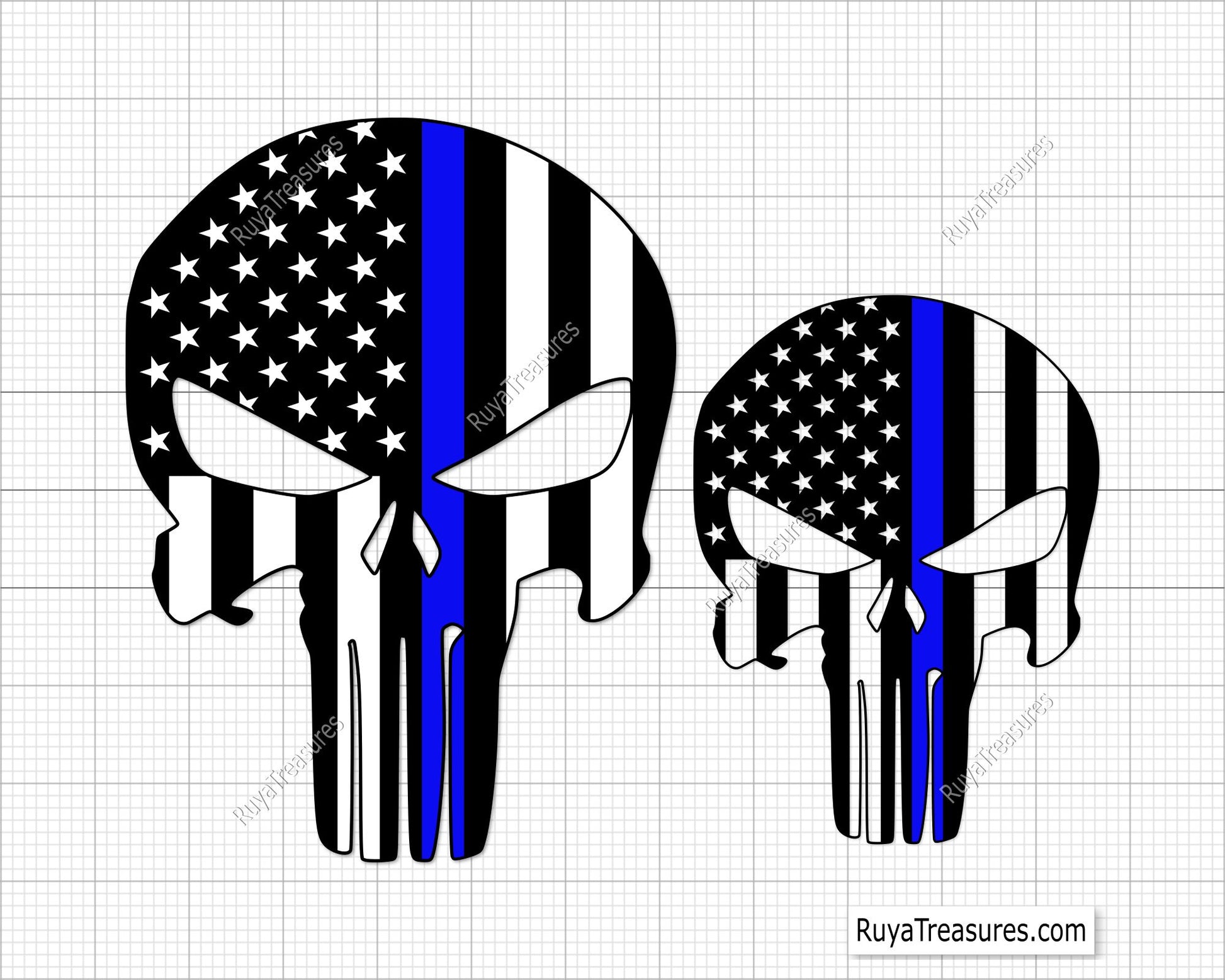 American Punisher Thin Line Svg