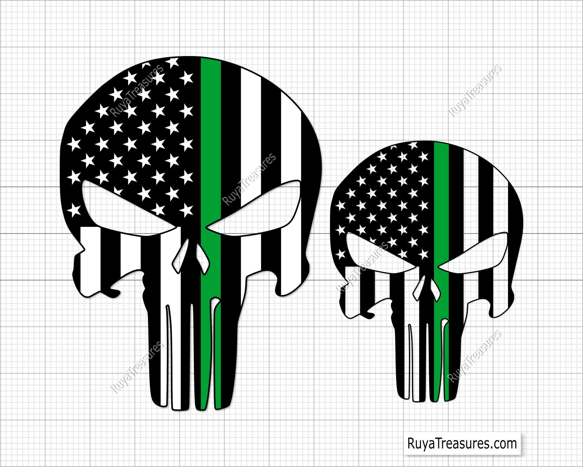 American Punisher Thin Line Svg