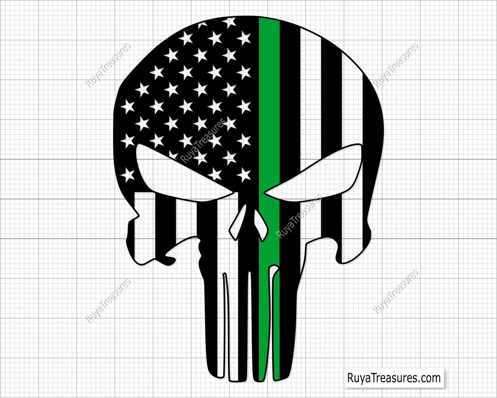Punisher Green Line Svg