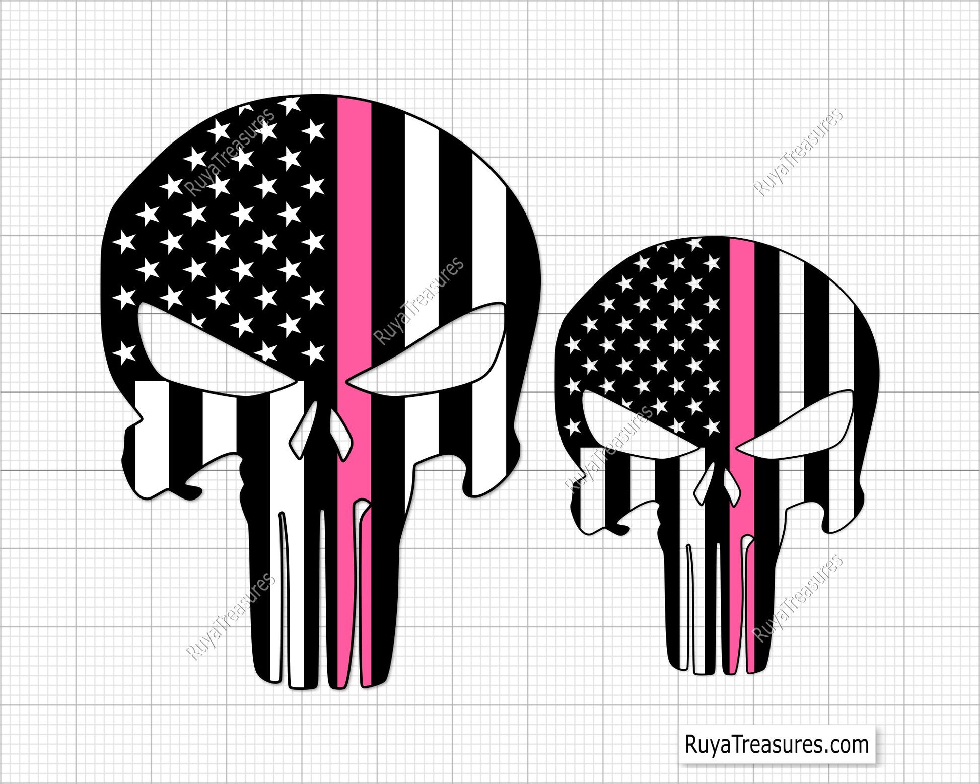 American Punisher Thin Line Svg