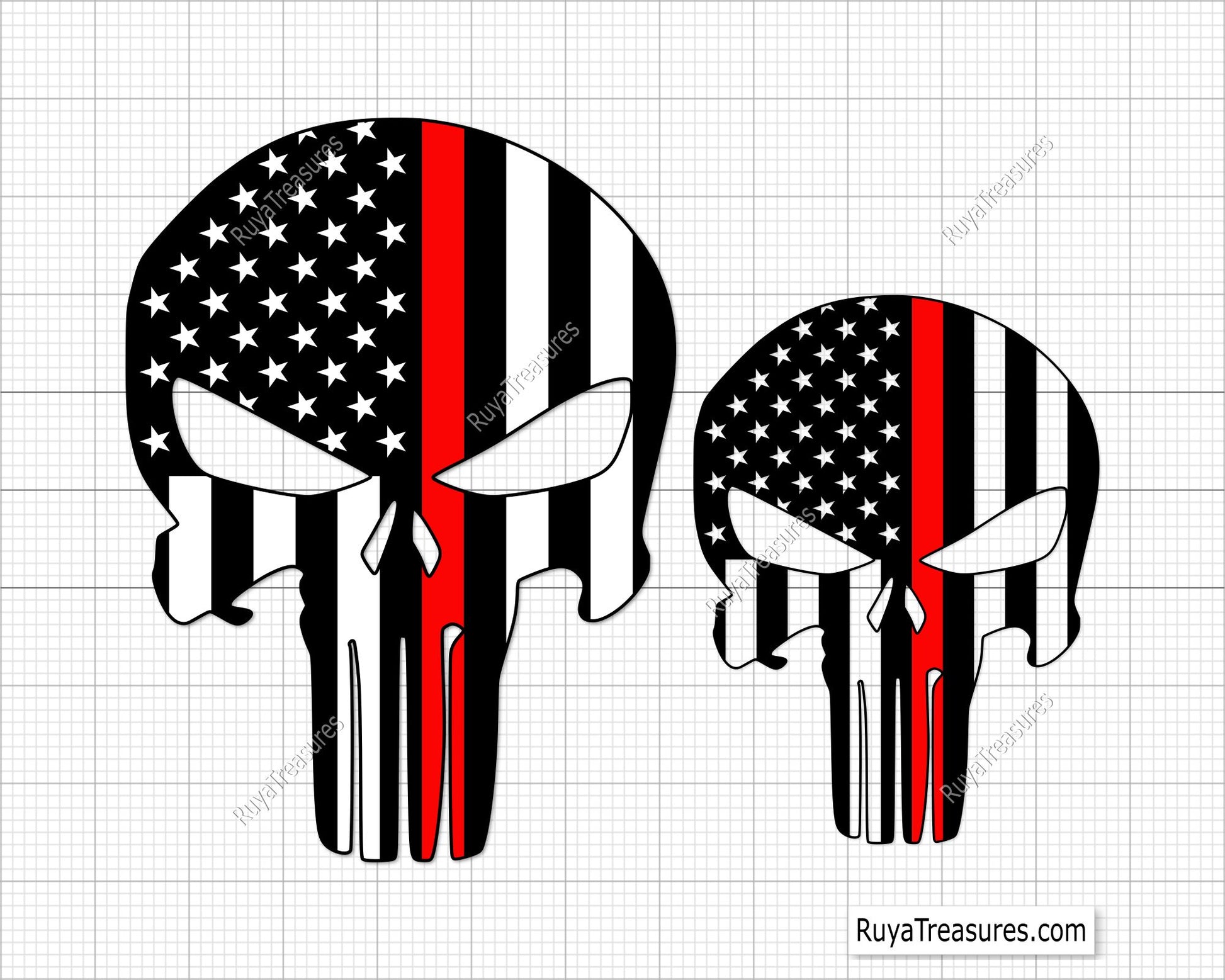 American Punisher Thin Line Svg