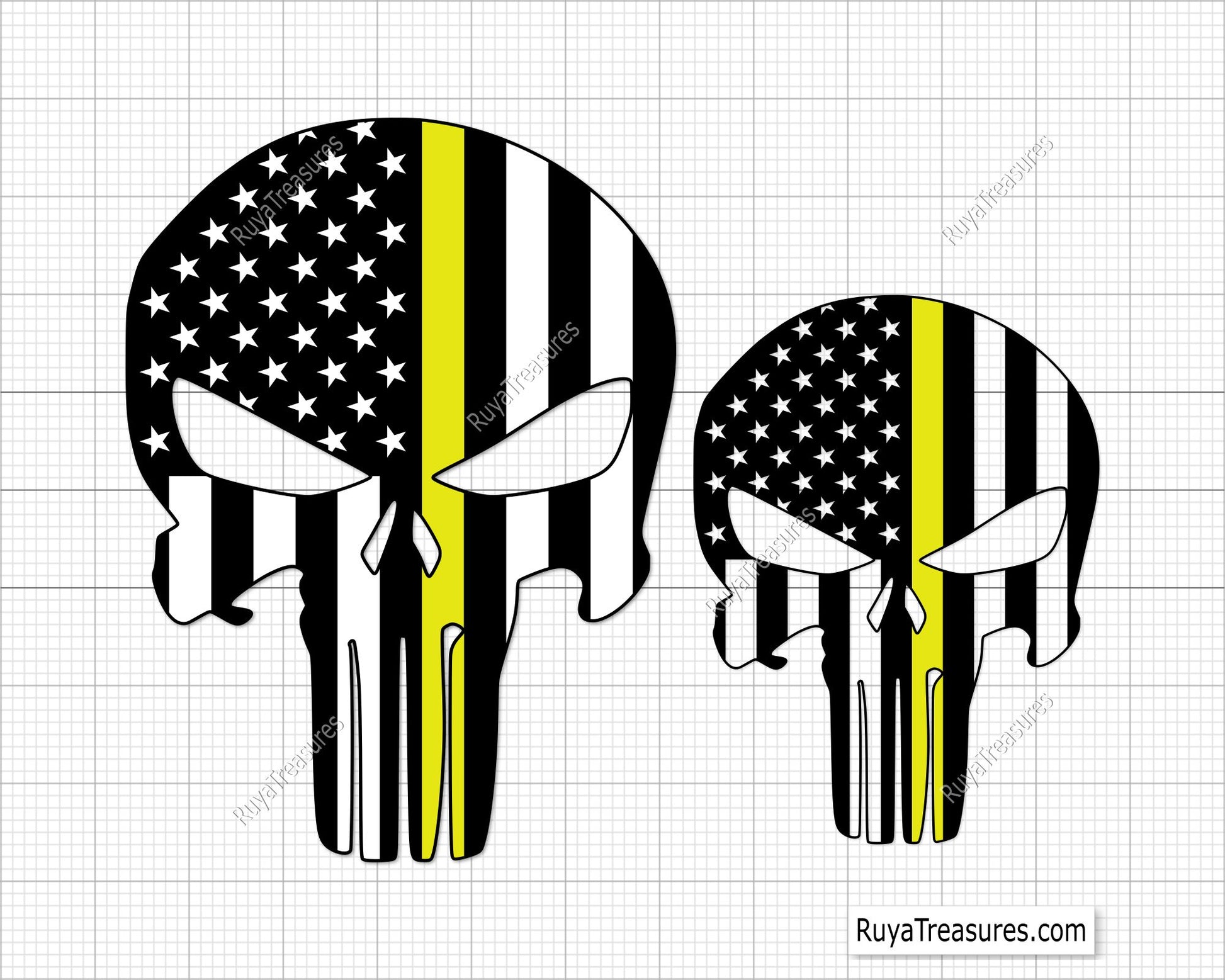 American Punisher Thin Line Svg