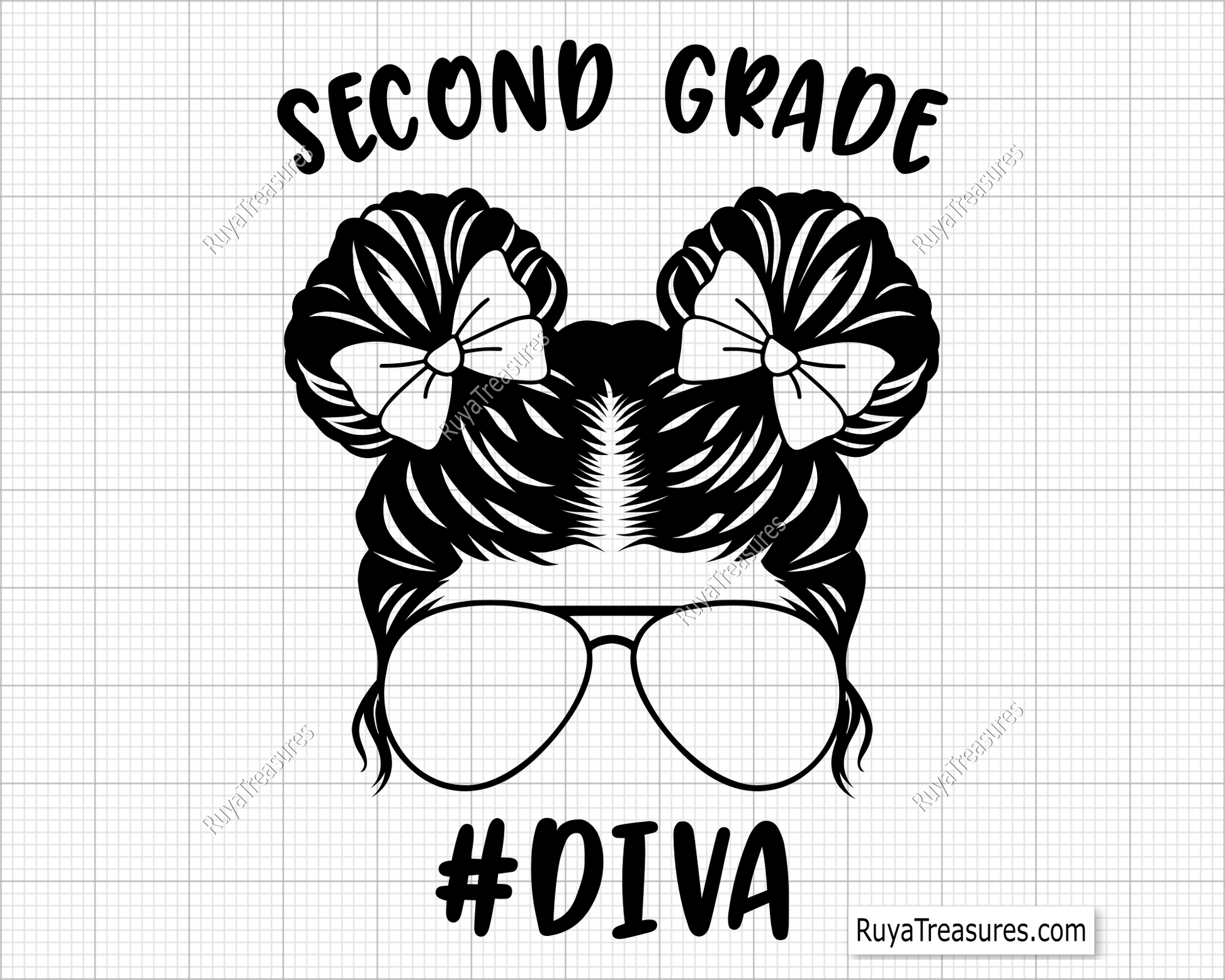 Second Grade Diva SVG with a fun and cute design, perfect for school shirts, tote bags, and classroom decorations