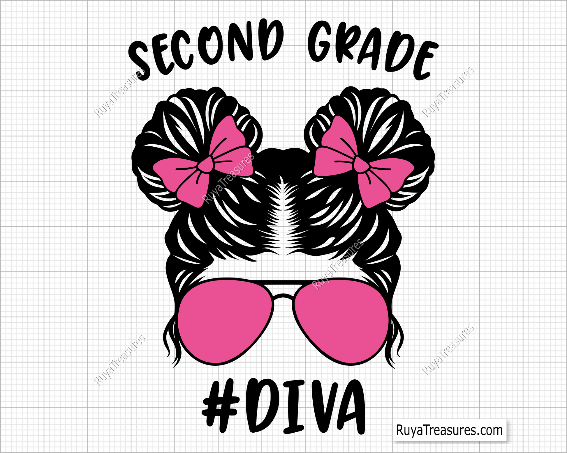 Second Grade Diva SVG with a fun and cute design, perfect for school shirts, tote bags, and classroom decorations