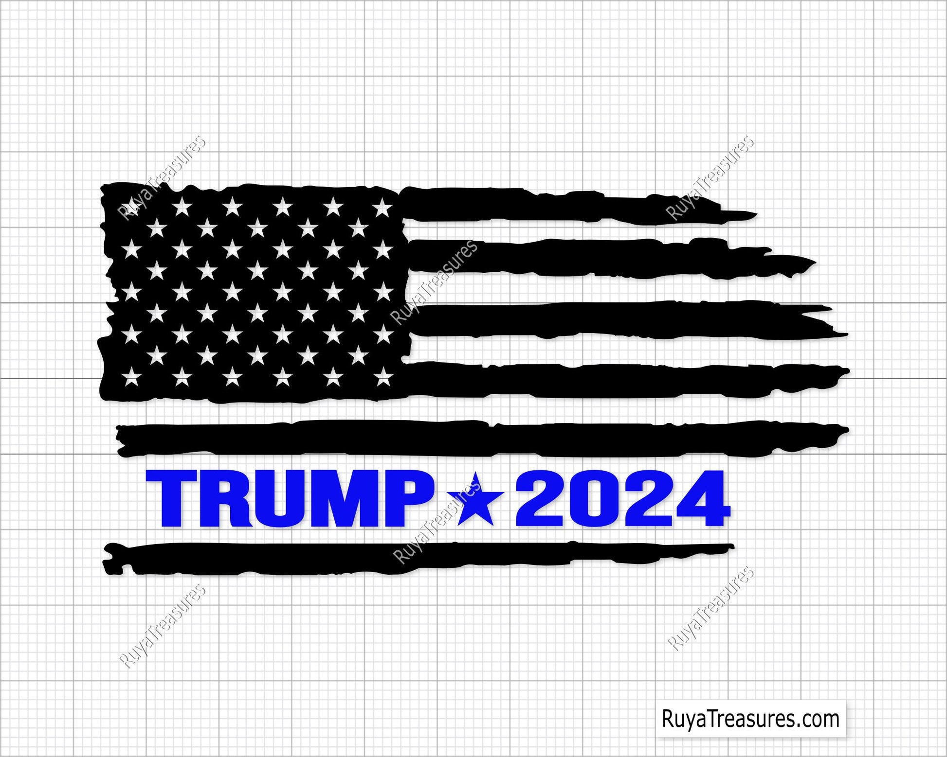 Trump 2024 Back the Blue Svg
