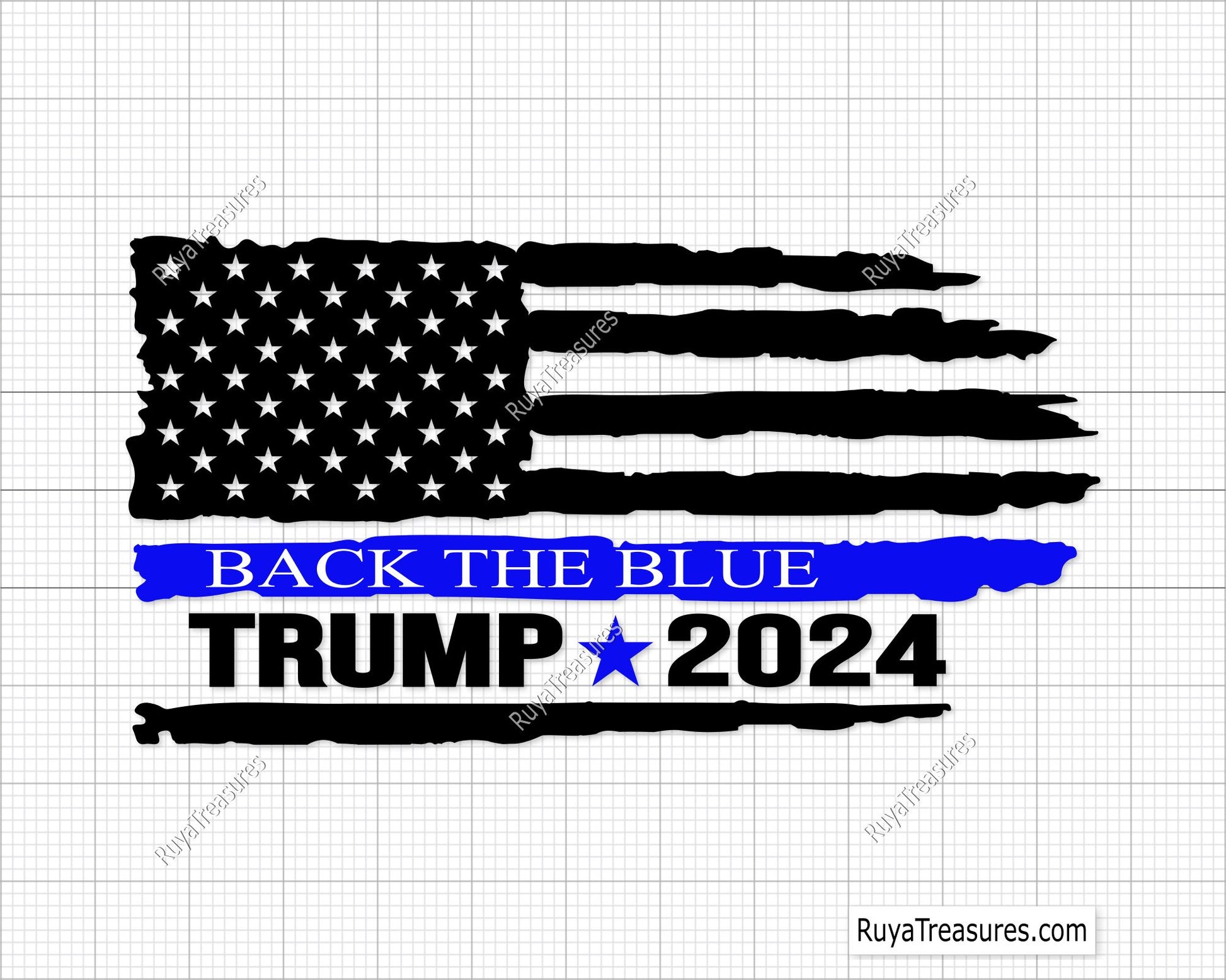 Trump 2024 Back the Blue Svg
