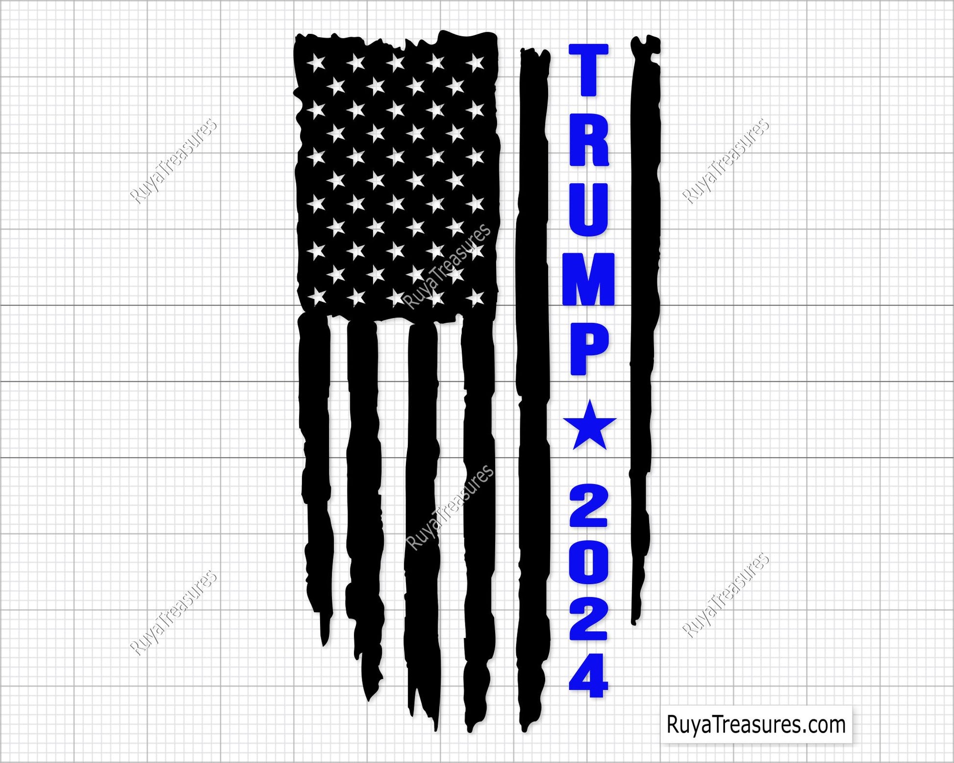 Trump 2024 Back the Blue Svg