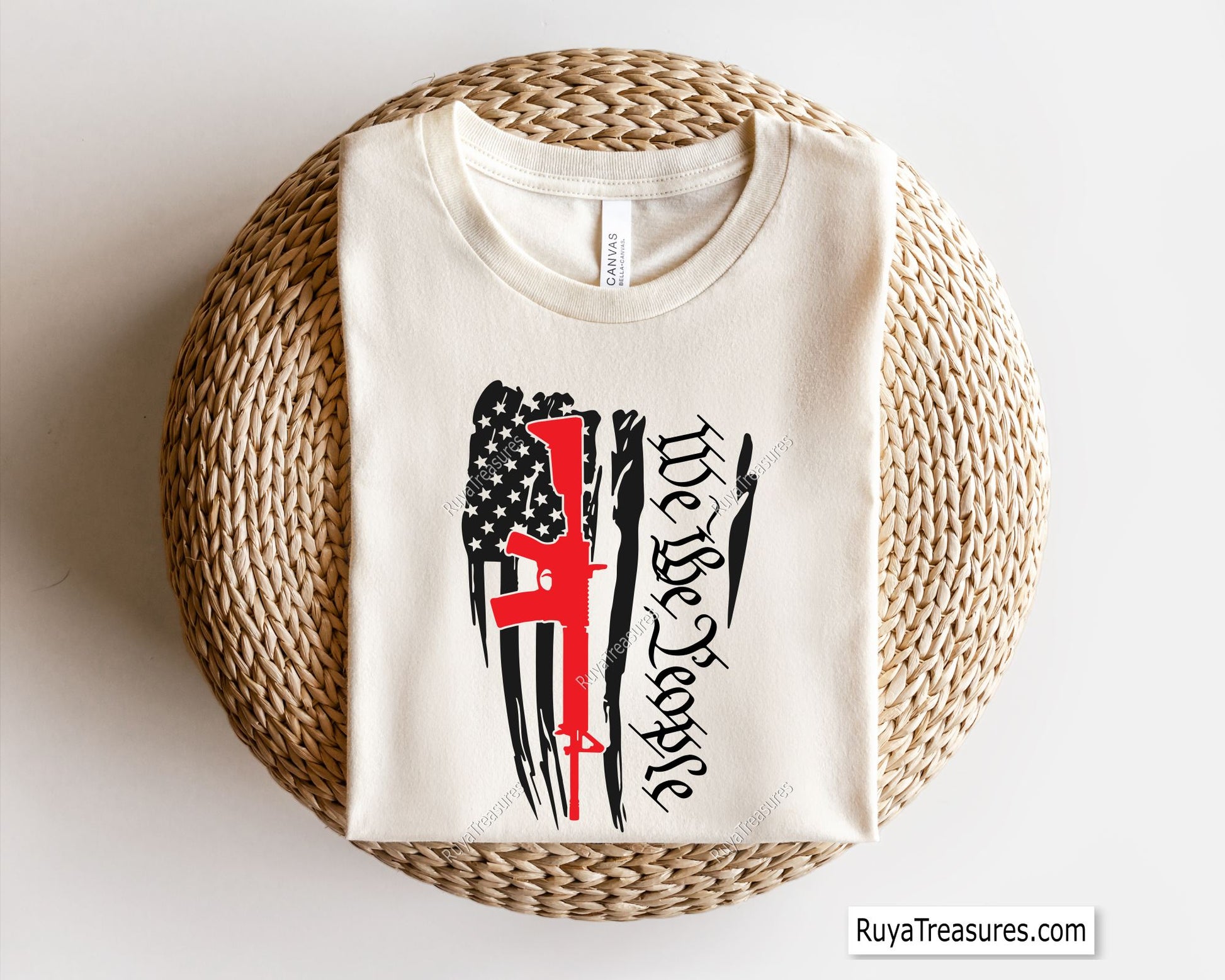 We The People Flag with AR-15 Gun Svg