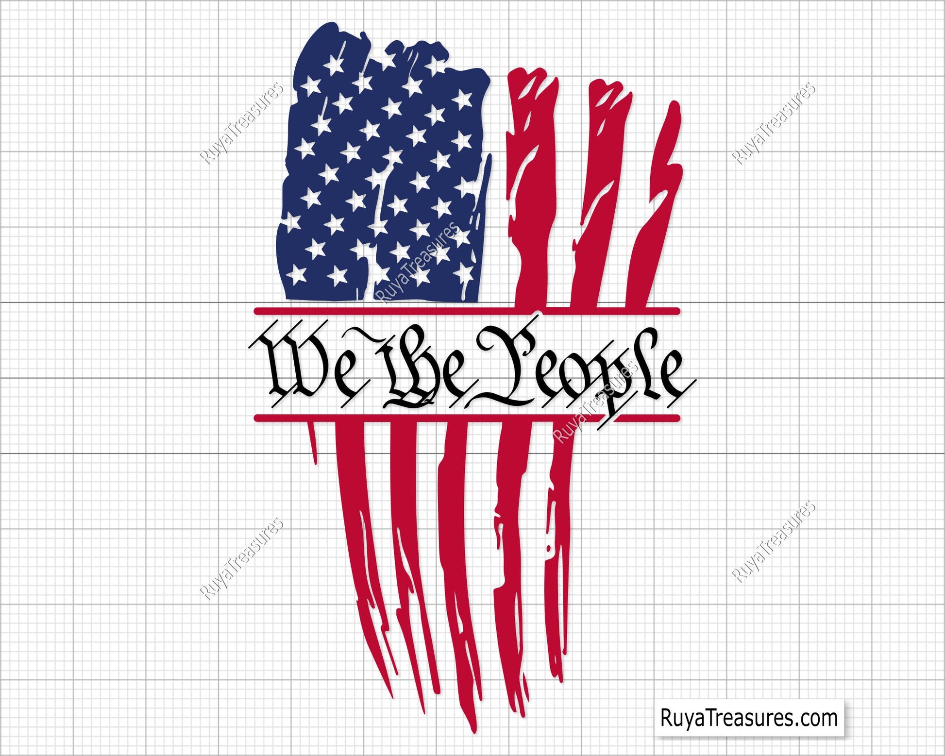 We the People Distressed Flag Svg