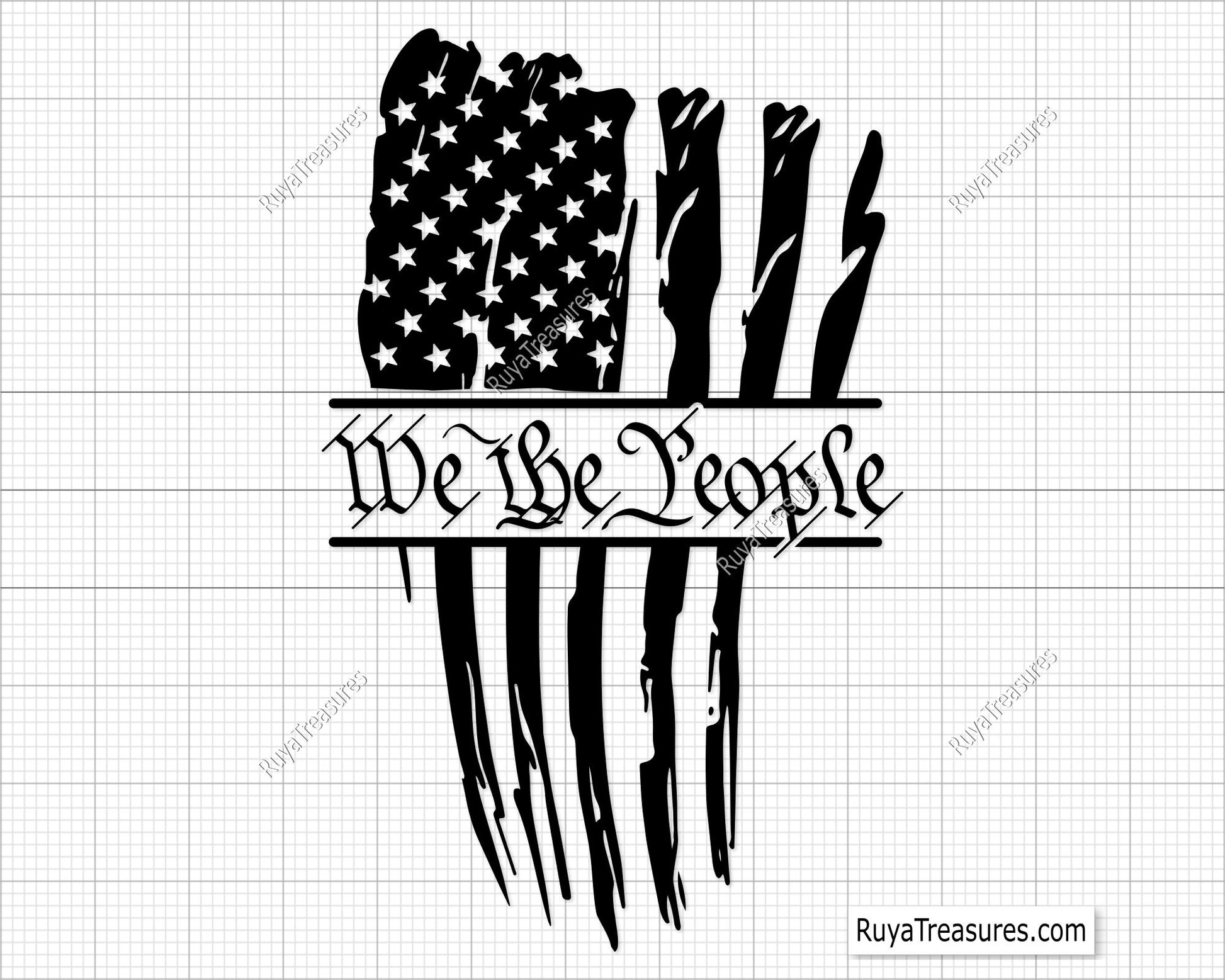 We the People Distressed Flag Svg