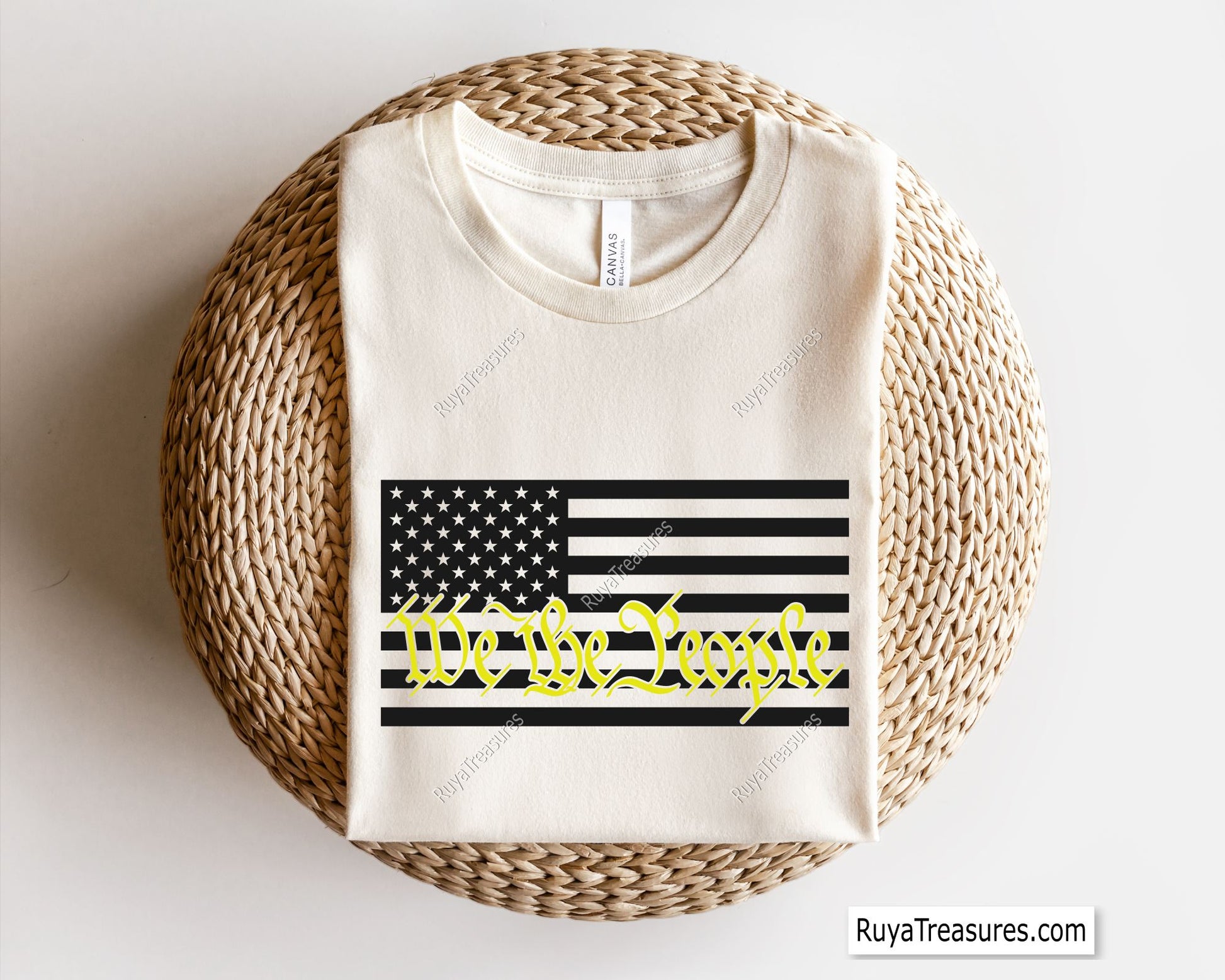 We the People Thin Yellow Line Flag Svg