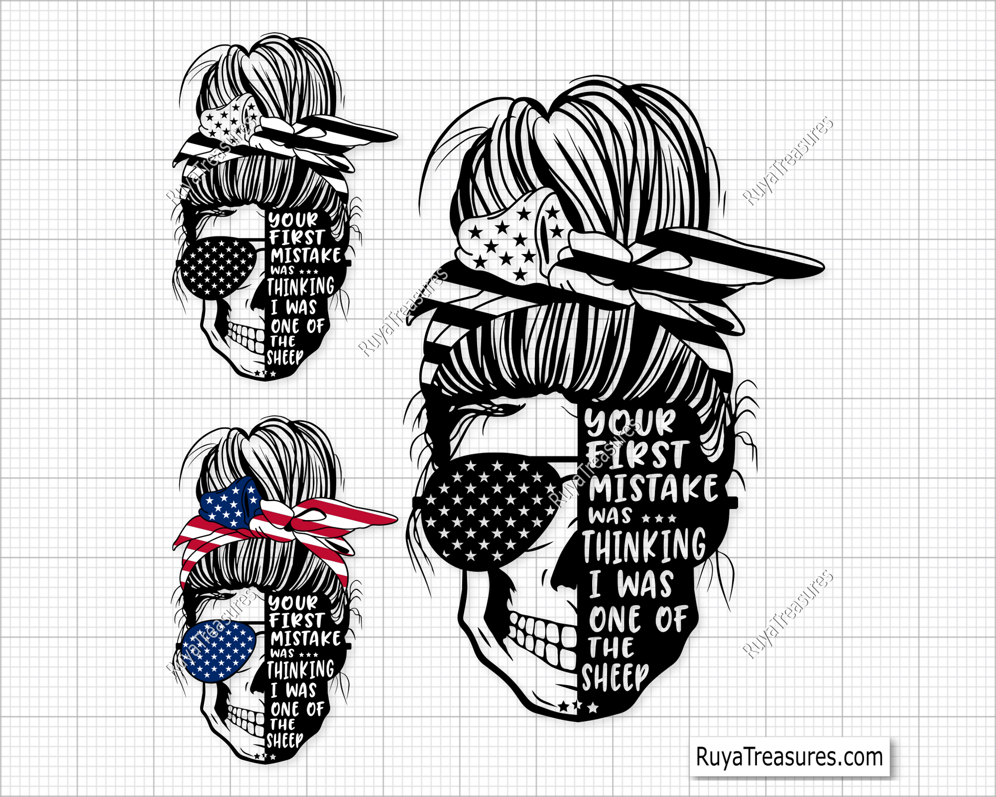 Messy Bun Your First Mistake Was Thinking I Was One of The Sheep Svg