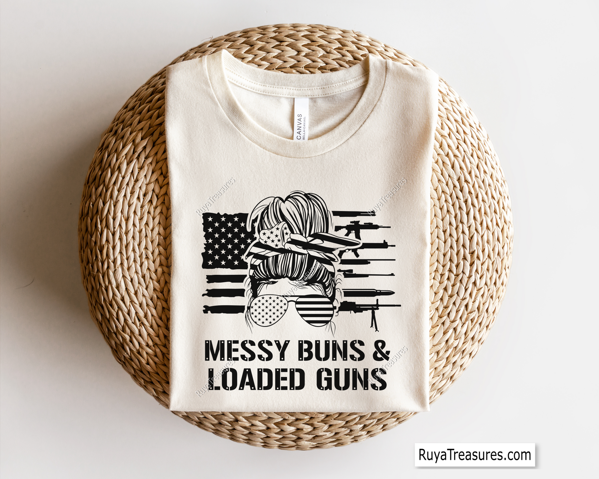 Messy Bun and Loaded Guns svg