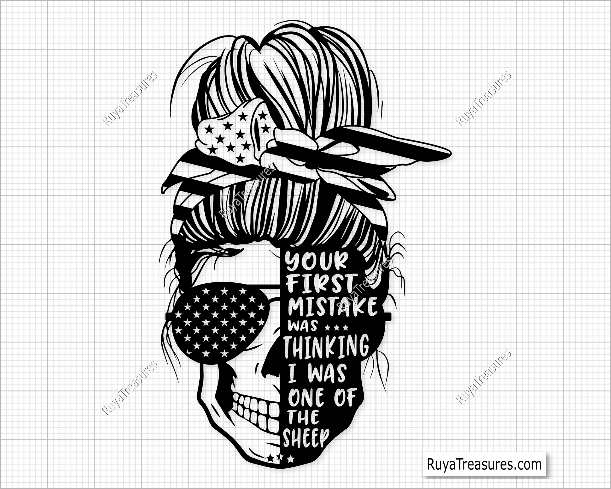 Messy Bun Your First Mistake Was Thinking I Was One of The Sheep Svg