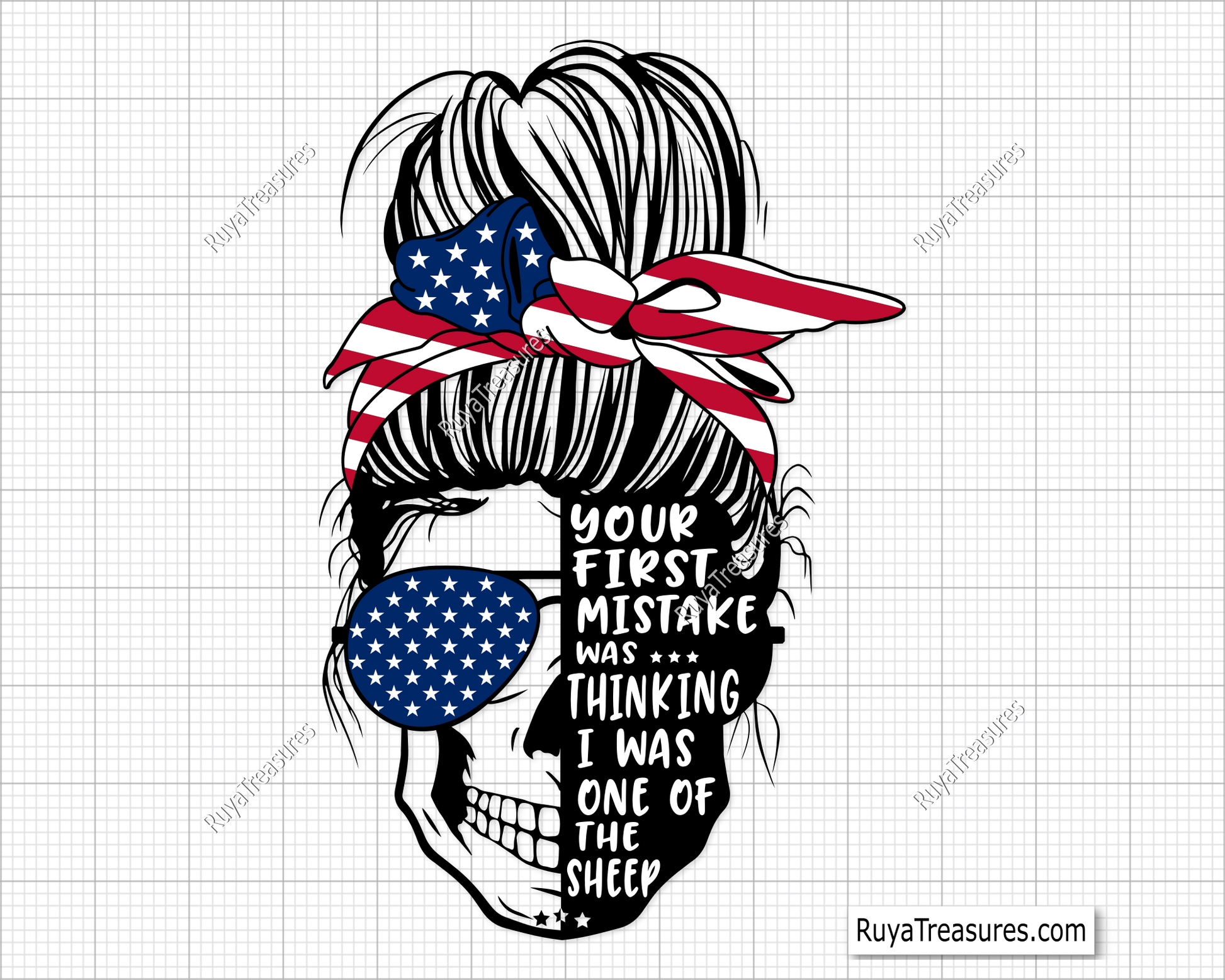 Messy Bun Your First Mistake Was Thinking I Was One of The Sheep Svg