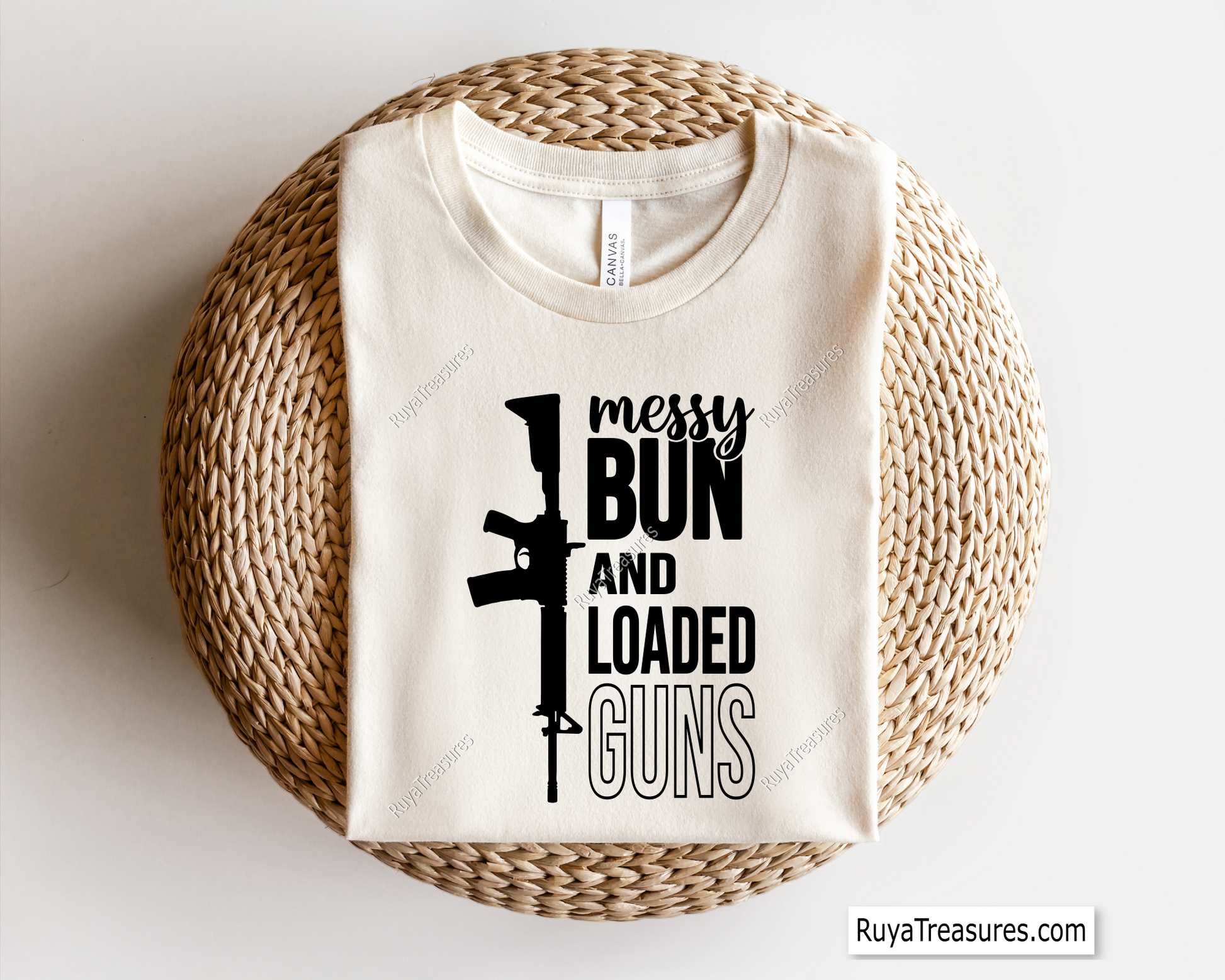 Messy Bun and Loaded Guns svg
