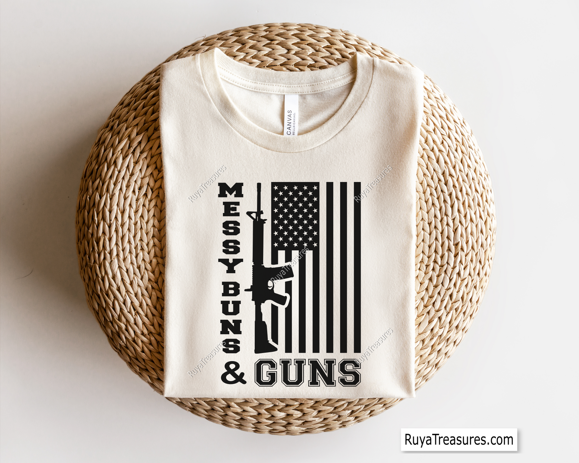 Messy Bun and Guns svg