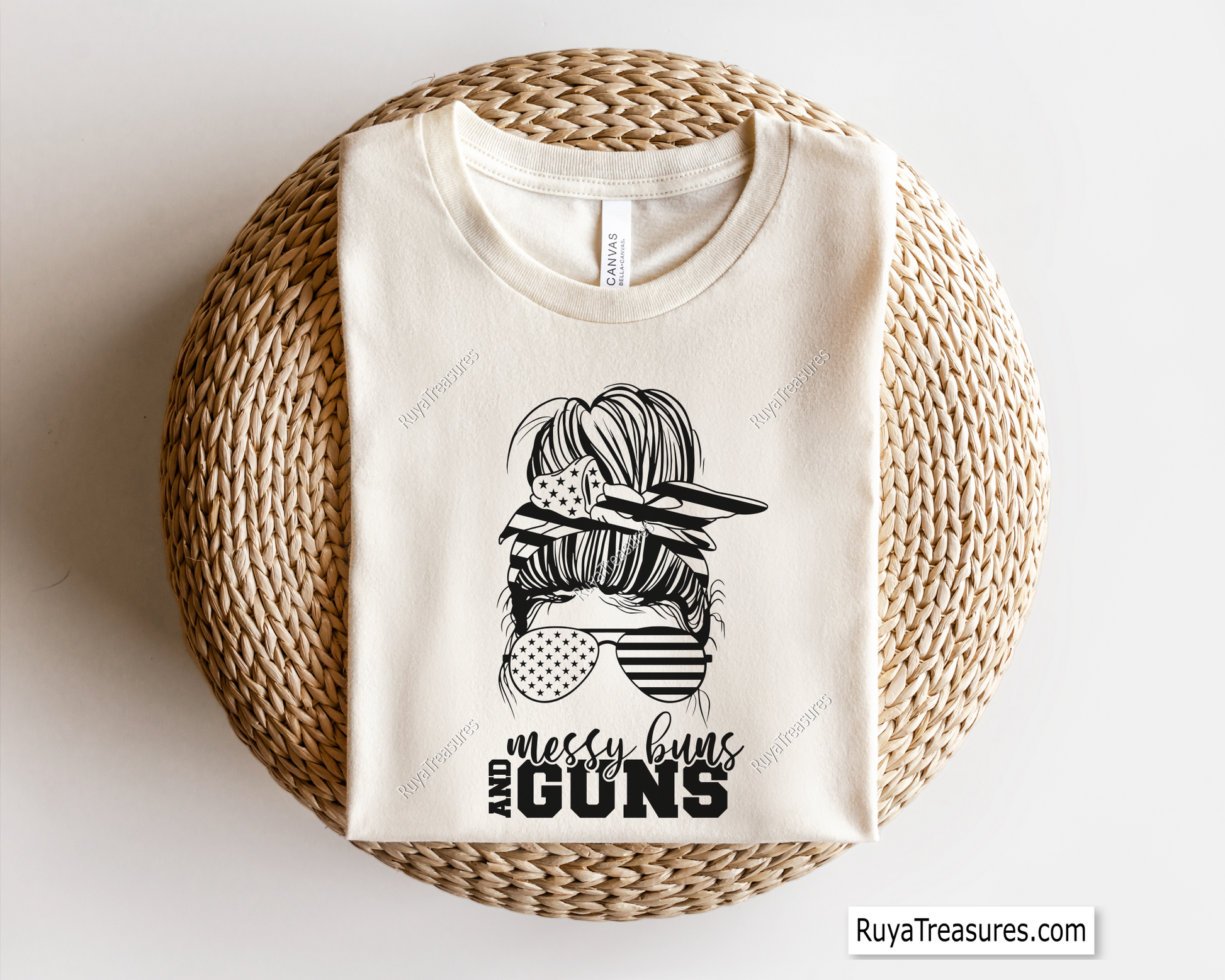 Messy Bun and Guns svg