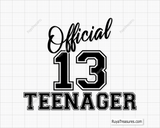 Official 13 Teenager svg
