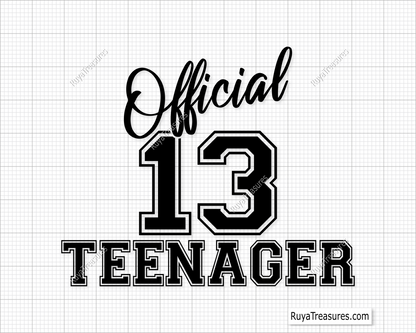 Official 13 Teenager svg