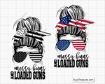messy bun loaded guns svg