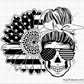 messy bun loaded guns svg