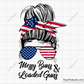 messy bun loaded guns svg