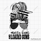 messy bun loaded guns svg