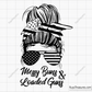 messy bun loaded guns svg