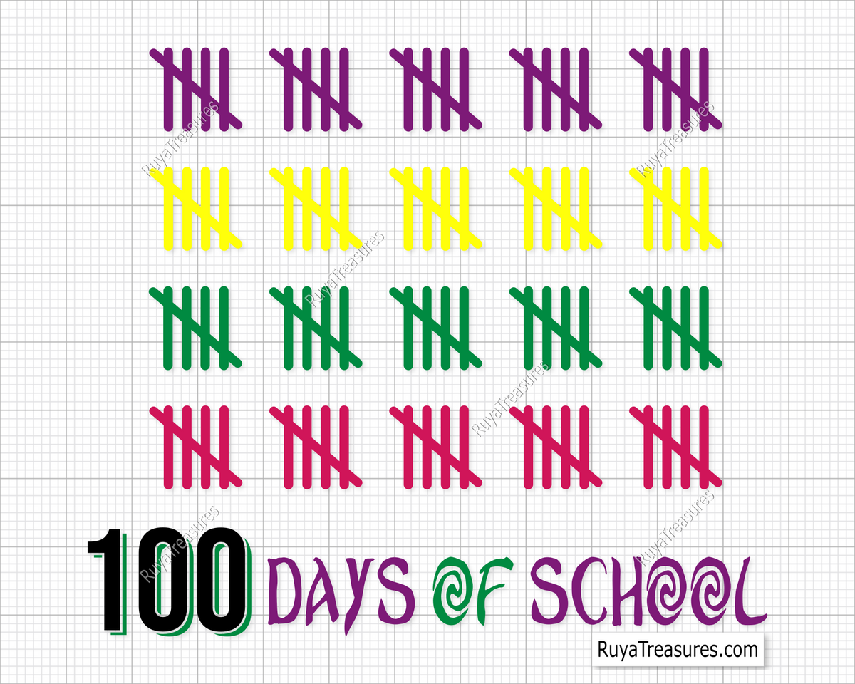 100 Days of School SVG PNG with a fun and festive design, ideal for school shirts, classroom decorations, and back-to-school crafts