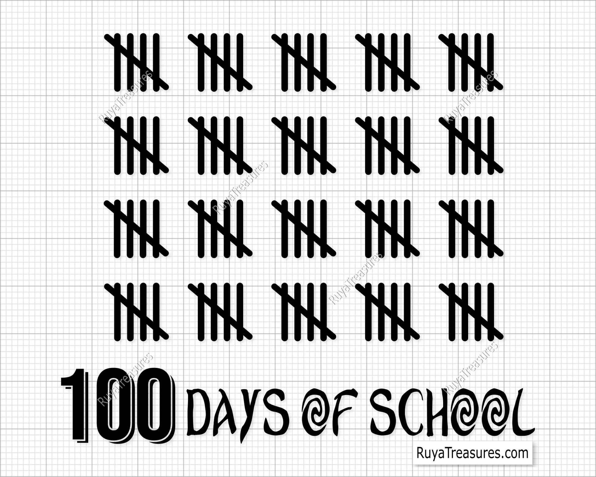 100 Days of School SVG PNG with a fun and festive design, ideal for school shirts, classroom decorations, and back-to-school crafts