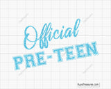 Official Pre-Teen 12 Svg Png