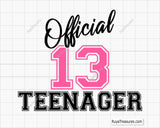 13 Official  Teenager Svg