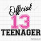 13 Official  Teenager Svg