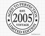 20th Birthday Aged to Perfection Svg