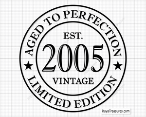 20th Birthday Aged to Perfection Svg