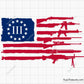 Betsy Ross Flag with Guns Svg