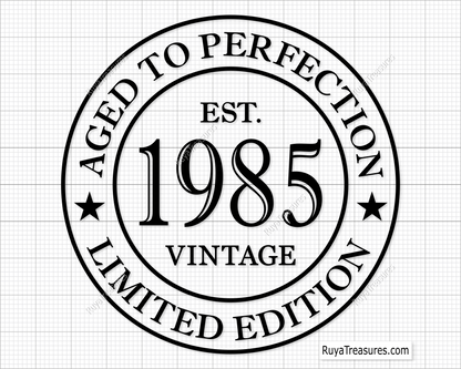 40th Birthday Aged to Perfection Svg