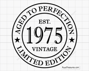 50th Birthday Aged to Perfection Svg 